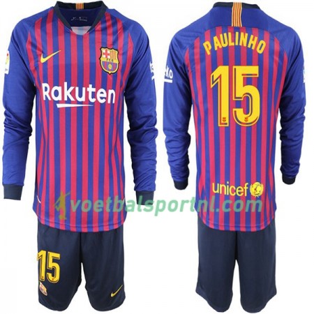 FC Barcelona Paulinho 15 Kind Thuis Tenue 2018-19 L/S FC Barcelona Paulinho 15 Kind Thuis Tenue 2018-19 L/S